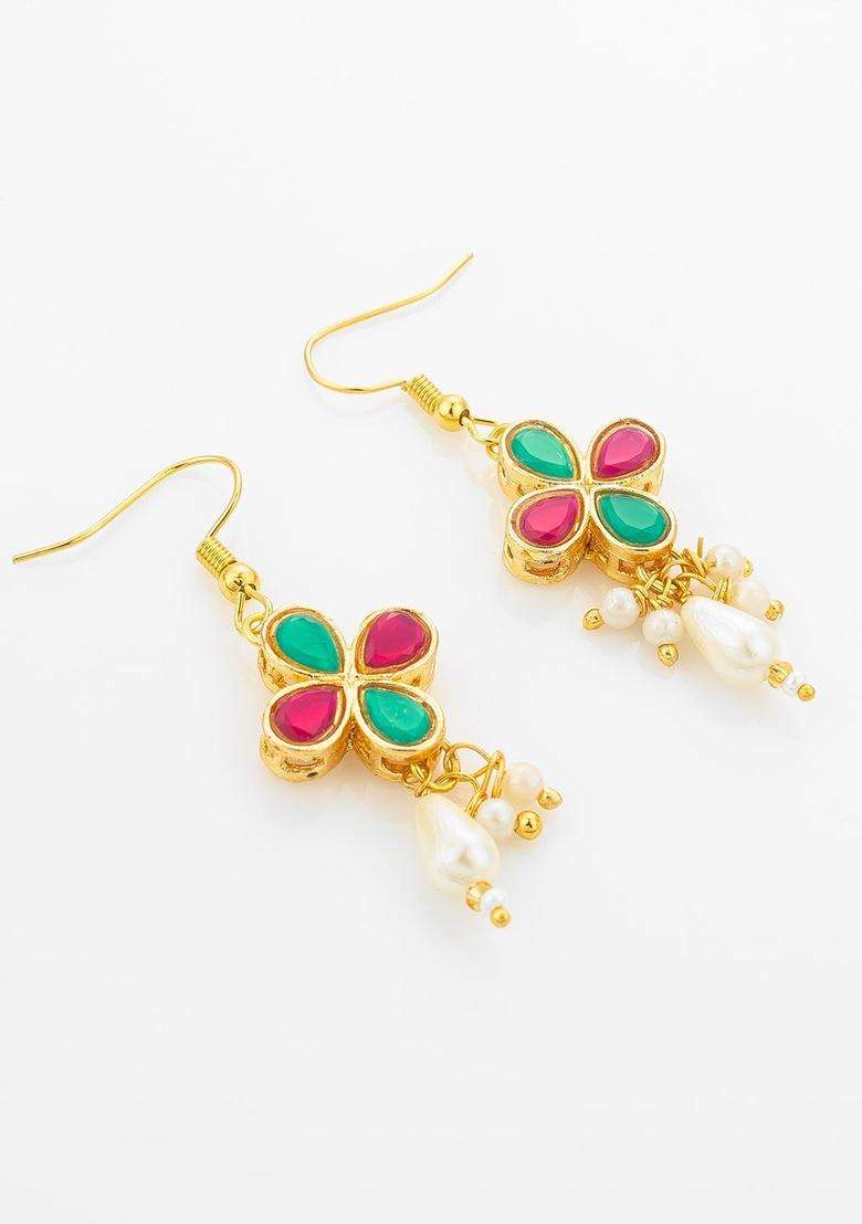 Gold-Plated Temple Kundan Choker Necklace and Earrings for Women | Traditional Temple Jewellery for Wedding & Festive Wear | Gift for Her - Indya