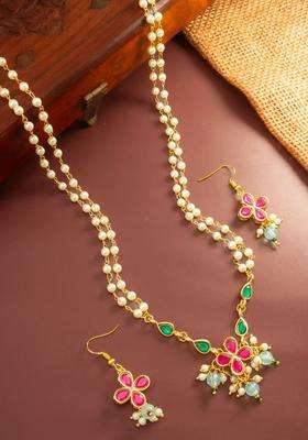 Gold-Plated Temple Kundan Choker Necklace and Earrings for Women | Traditional Temple Jewellery for Wedding & Festive Wear | Gift for Her