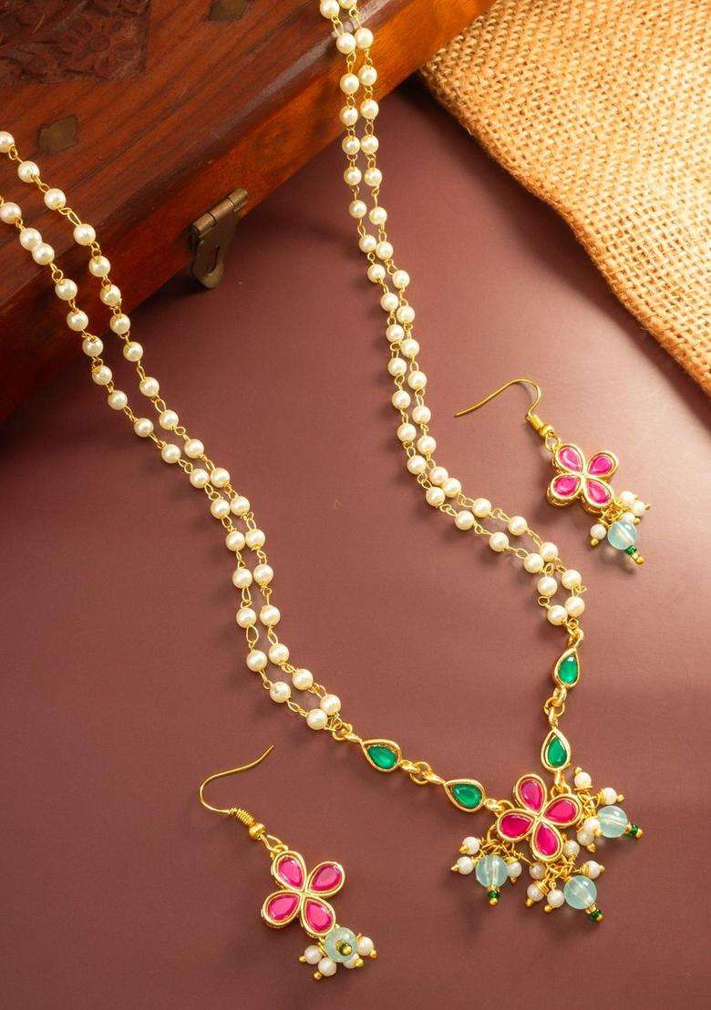 Gold-Plated Temple Kundan Choker Necklace and Earrings for Women | Traditional Temple Jewellery for Wedding & Festive Wear | Gift for Her - Indya