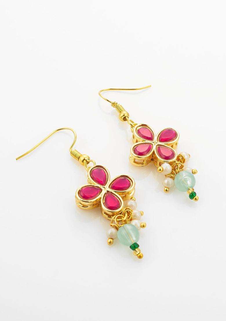 Gold-Plated Temple Kundan Choker Necklace and Earrings for Women | Traditional Temple Jewellery for Wedding & Festive Wear | Gift for Her - Indya