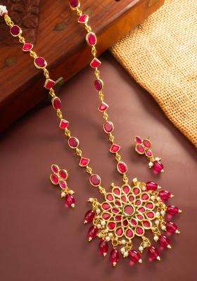 Gold-Plated Temple Kundan Choker Necklace and Earrings for Women | Traditional Temple Jewellery for Wedding & Festive Wear | Gift for Her
