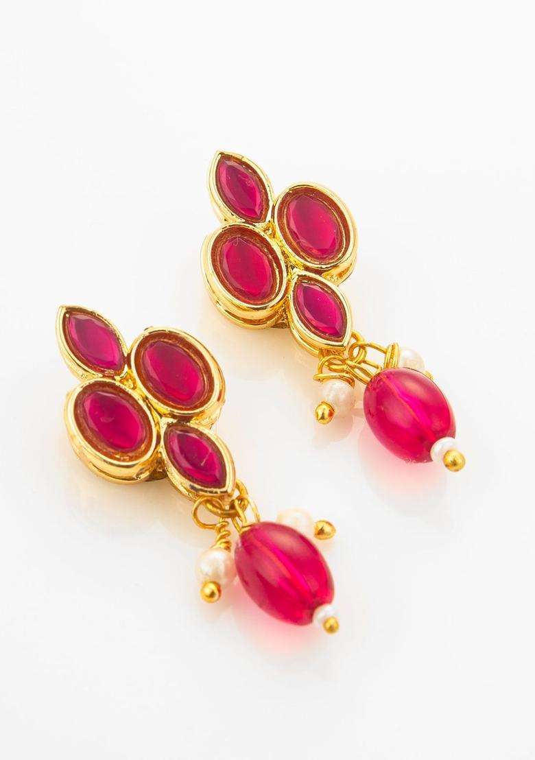 Gold-Plated Temple Kundan Choker Necklace and Earrings for Women | Traditional Temple Jewellery for Wedding & Festive Wear | Gift for Her - Indya