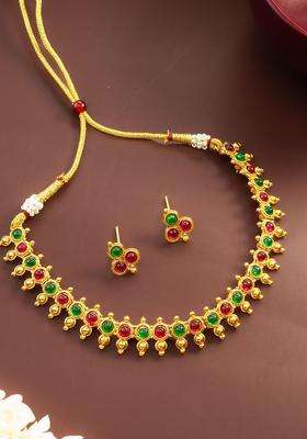 Kundan-Studded Jewellery Set for Women | Traditional Temple Jewellery for Wedding & Festive Wear | Gift for Her