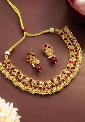 Kundan-Studded Jewellery Set for Women | Traditional Temple Jewellery for Wedding & Festive Wear | Gift for Her