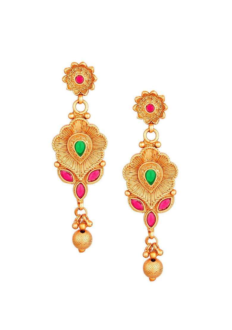 Gold-Plated Temple Choker Pearls-Beaded Jewellery Set for Women | Traditional Temple Jewellery for Wedding & Festive Wear | Gift for Her - Indya