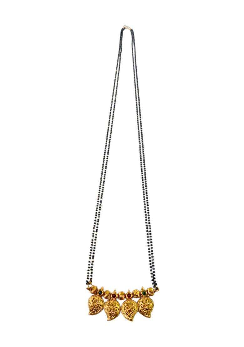 Brass Gold-Plated Temple Necklace for Women | Traditional Temple Jewellery for Wedding & Festive Wear | Gift for Her - Indya