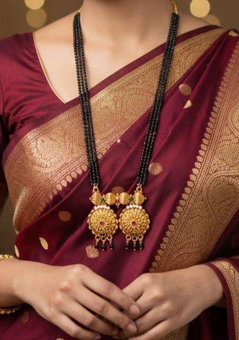 Brass Gold-Plated Temple Necklace for Women | Traditional Temple Jewellery for Wedding & Festive Wear | Gift for Her - Indya