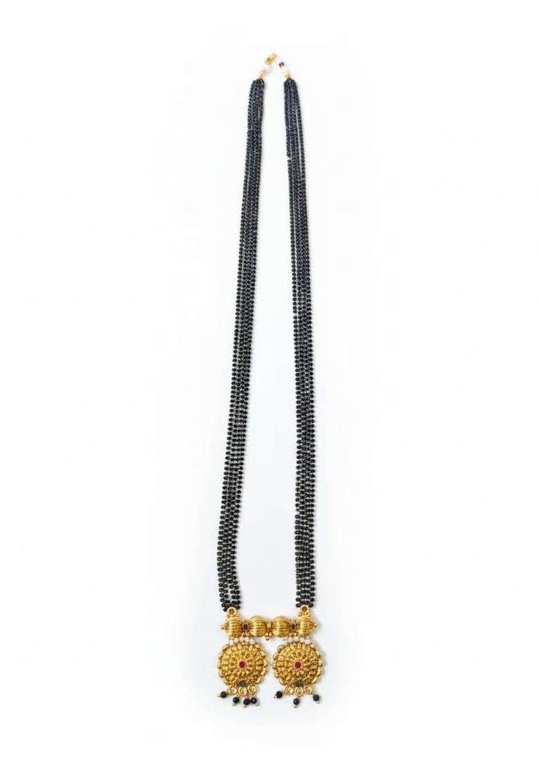 Brass Gold-Plated Antique Necklace for Women | Traditional Temple Jewellery for Wedding & Festive Wear | Gift for Her - Indya