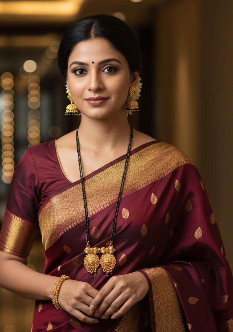 Brass Gold-Plated Temple Necklace for Women | Traditional Temple Jewellery for Wedding & Festive Wear | Gift for Her - Indya
