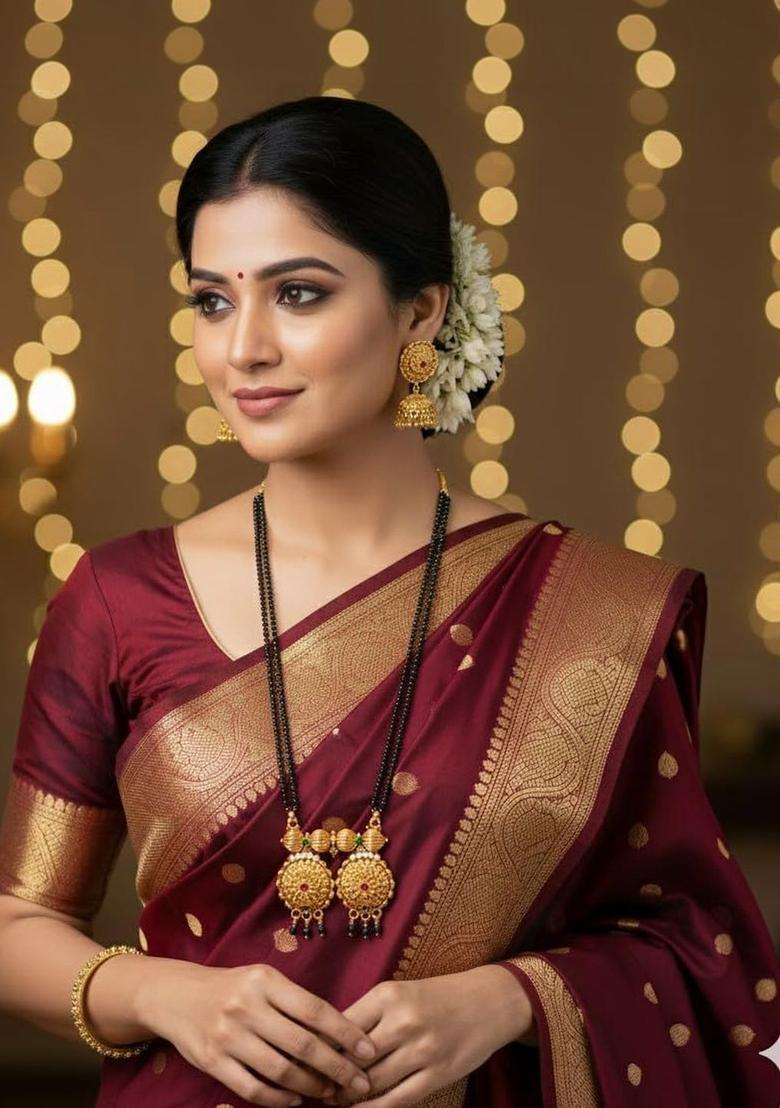 Brass Gold-Plated Temple Necklace for Women | Traditional Temple Jewellery for Wedding & Festive Wear | Gift for Her - Indya