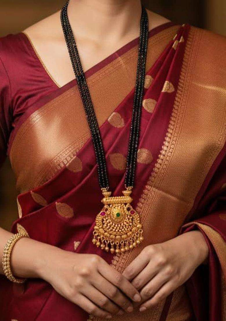 Brass Gold-Plated Temple Necklace for Women | Traditional Temple Jewellery for Wedding & Festive Wear | Gift for Her - Indya