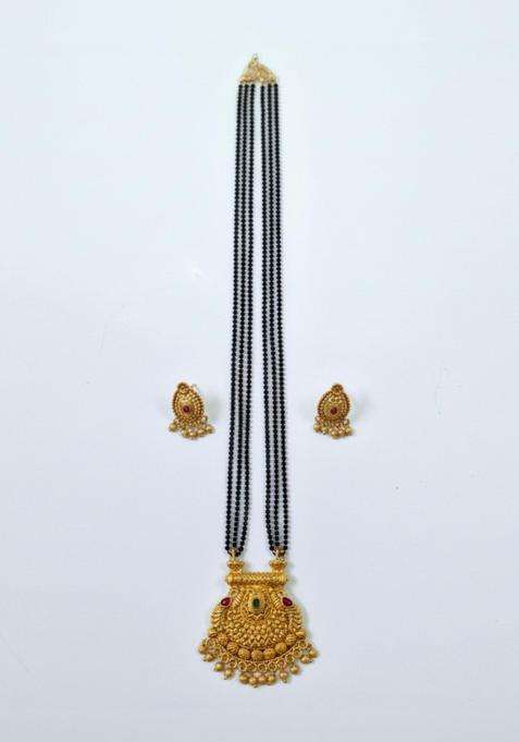Brass Gold-Plated Temple Necklace for Women | Traditional Temple Jewellery for Wedding & Festive Wear | Gift for Her