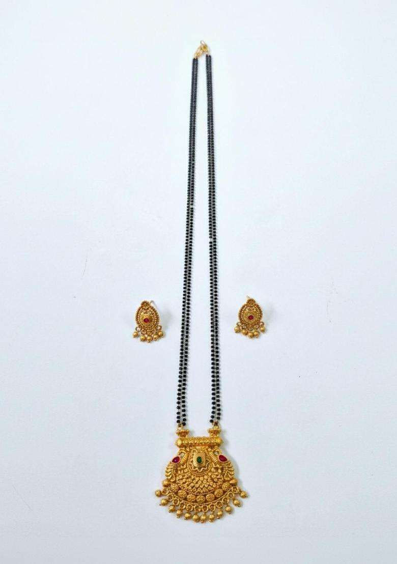 Brass Gold-Plated Temple Necklace for Women | Traditional Temple Jewellery for Wedding & Festive Wear | Gift for Her - Indya