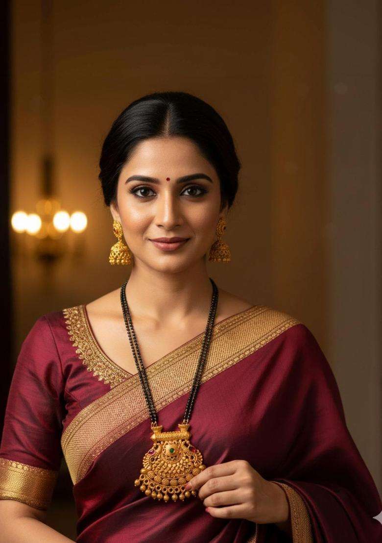 Brass Gold-Plated Temple Necklace for Women | Traditional Temple Jewellery for Wedding & Festive Wear | Gift for Her - Indya