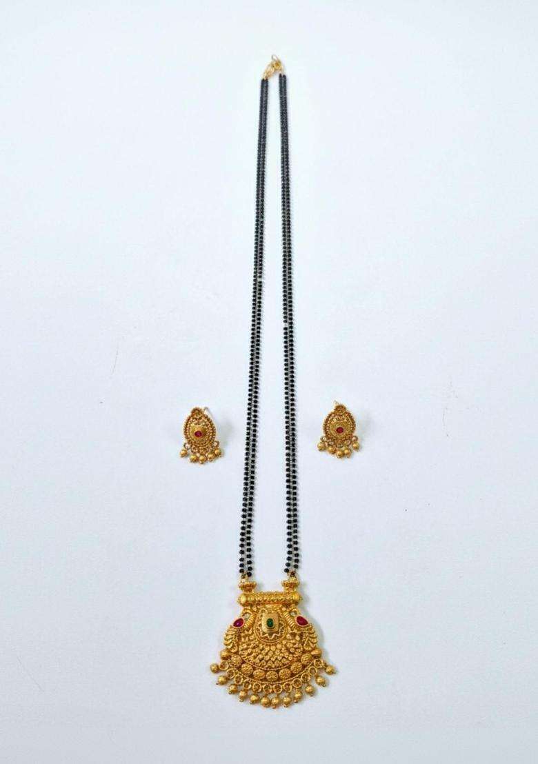 Brass Gold-Plated Temple Necklace for Women | Traditional Temple Jewellery for Wedding & Festive Wear | Gift for Her - Indya