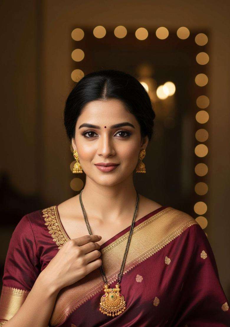 Brass Gold-Plated Temple Necklace for Women | Traditional Temple Jewellery for Wedding & Festive Wear | Gift for Her - Indya