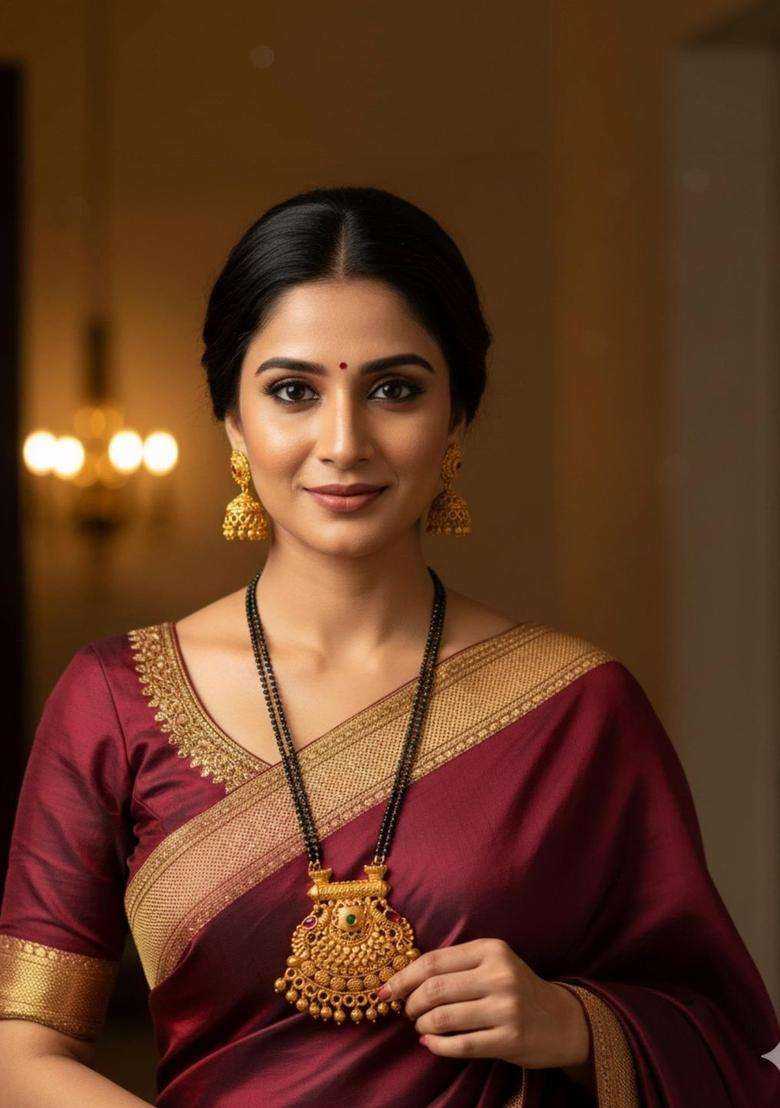 Brass Gold-Plated Temple Necklace for Women | Traditional Temple Jewellery for Wedding & Festive Wear | Gift for Her - Indya