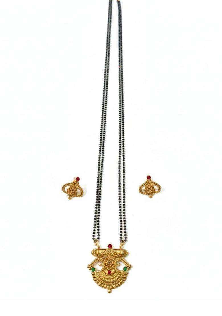 Brass Gold-Plated Temple Necklace for Women | Traditional Temple Jewellery for Wedding & Festive Wear | Gift for Her - Indya