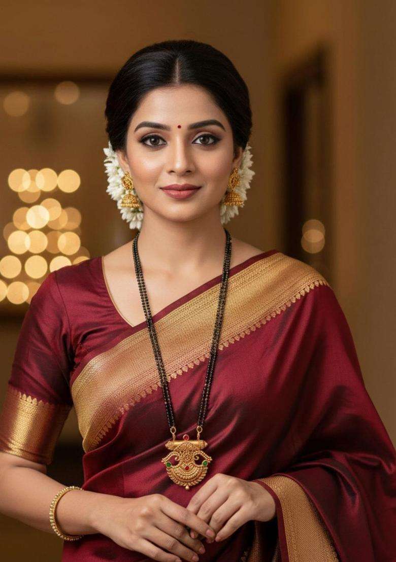 Brass Gold-Plated Temple Necklace for Women | Traditional Temple Jewellery for Wedding & Festive Wear | Gift for Her - Indya