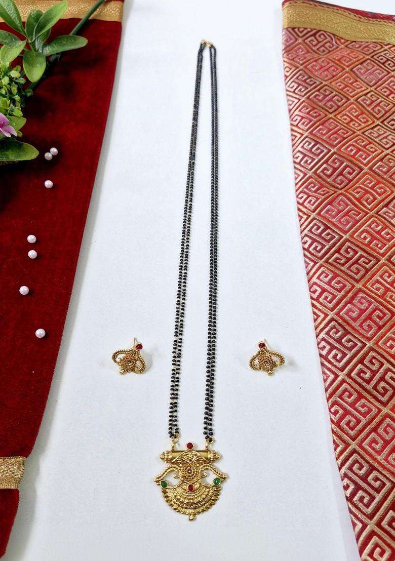 Brass Gold-Plated Temple Necklace for Women | Traditional Temple Jewellery for Wedding & Festive Wear | Gift for Her - Indya