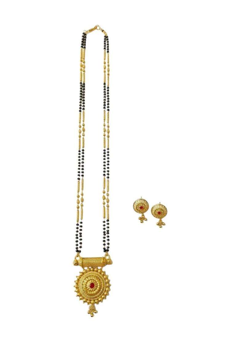 Brass Gold-Plated Temple Necklace for Women | Traditional Temple Jewellery for Wedding & Festive Wear | Gift for Her - Indya
