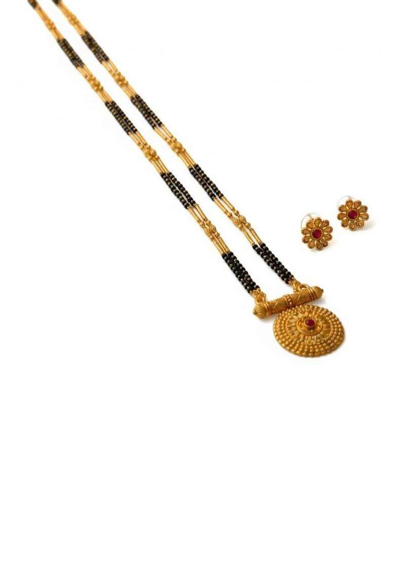 Brass Gold-Plated Temple Necklace for Women | Traditional Temple Jewellery for Wedding & Festive Wear | Gift for Her - Indya