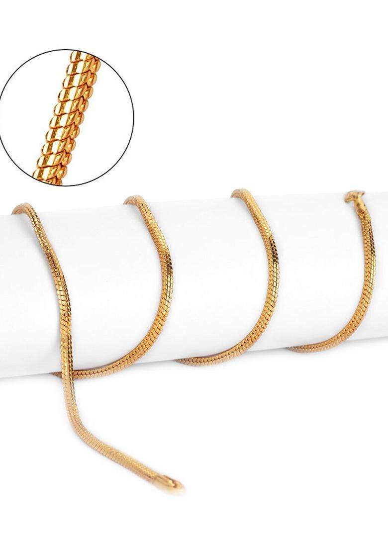 Silver-Plated Beaded Anklets with Gold-Plated Chain for Women | Traditional Temple Jewellery for Wedding & Festive Wear | Gift for Her - Indya