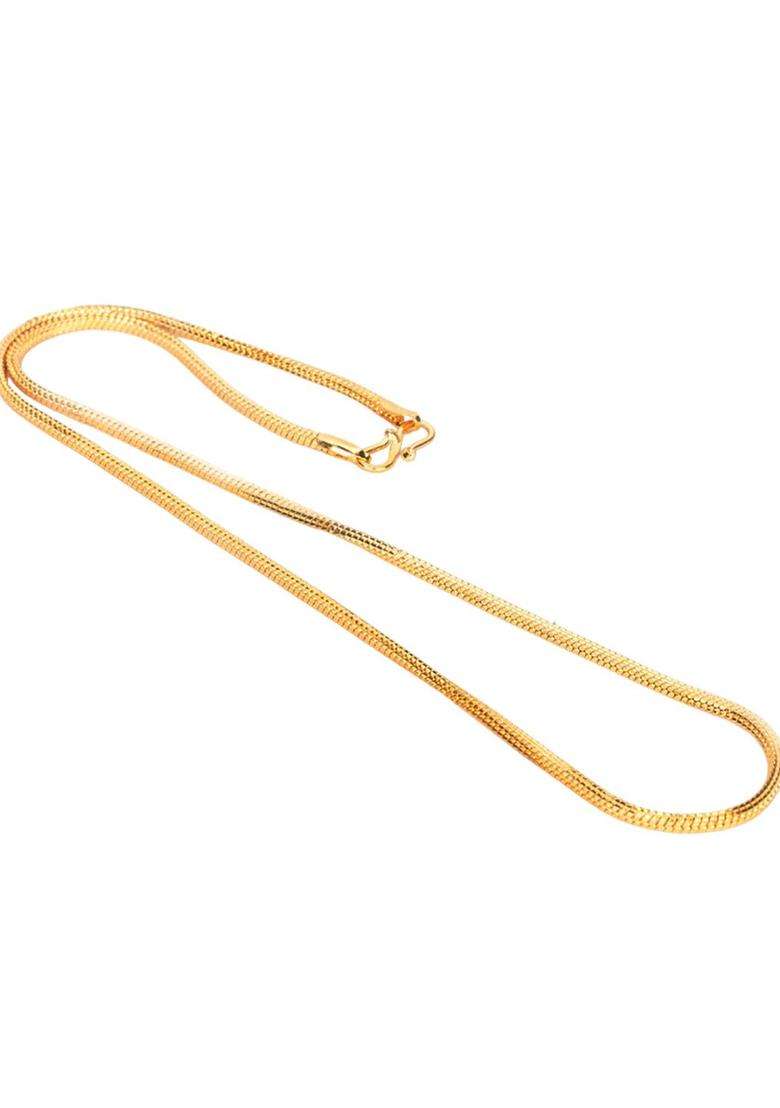 Gold-Plated Chain with Silver-Plated Anklets for Women | Traditional Temple Jewellery for Wedding & Festive Wear | Gift for Her - Indya