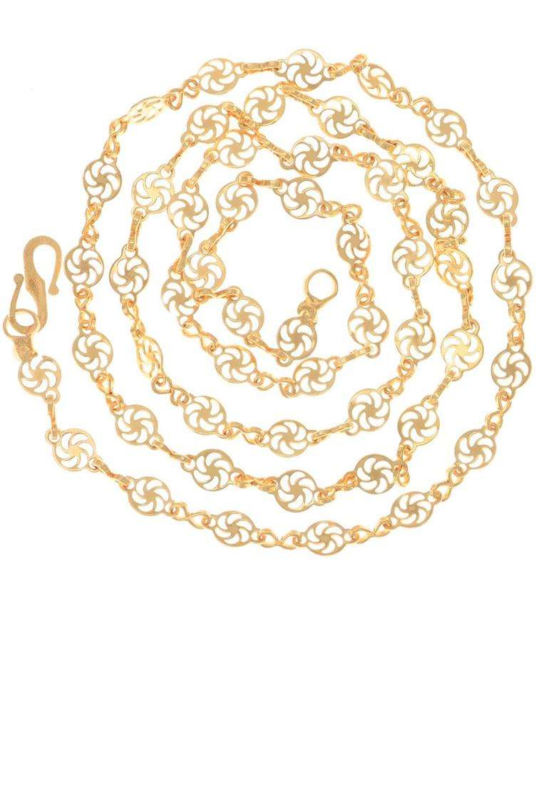 Gold-Plated Chain & Silver-Plated Anklets Jewellery Set for Women | Traditional Temple Jewellery for Wedding & Festive Wear | Gift for Her - Indya