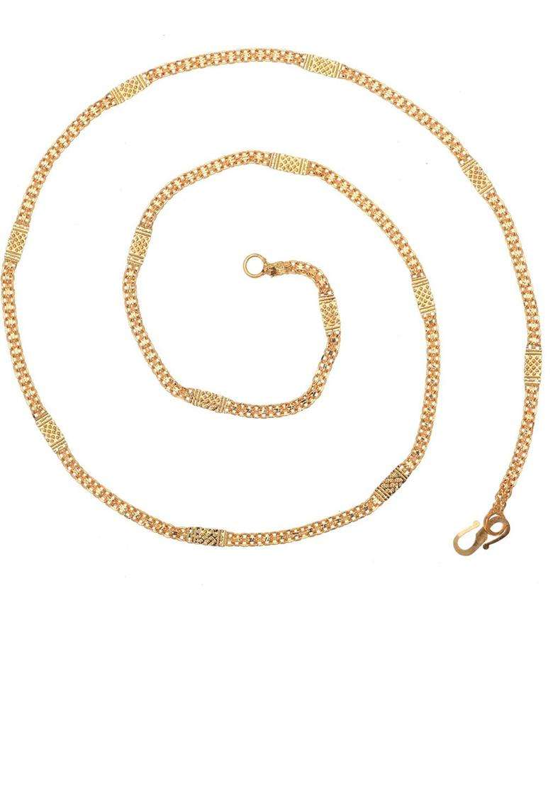 Set of 2 Silver-Plated Beaded Anklets with Gold-Plated Chain Jewellery Set for Women | Traditional Temple Jewellery for Wedding & Festive Wear | Gift for Her - Indya