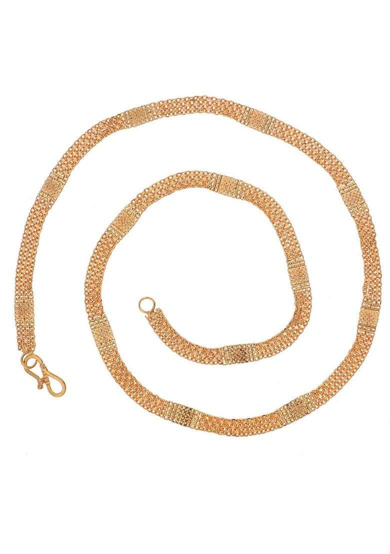 Set of 2 Silver-Plated Anklets with Gold-Plated Chain for Women | Traditional Temple Jewellery for Wedding & Festive Wear | Gift for Her - Indya