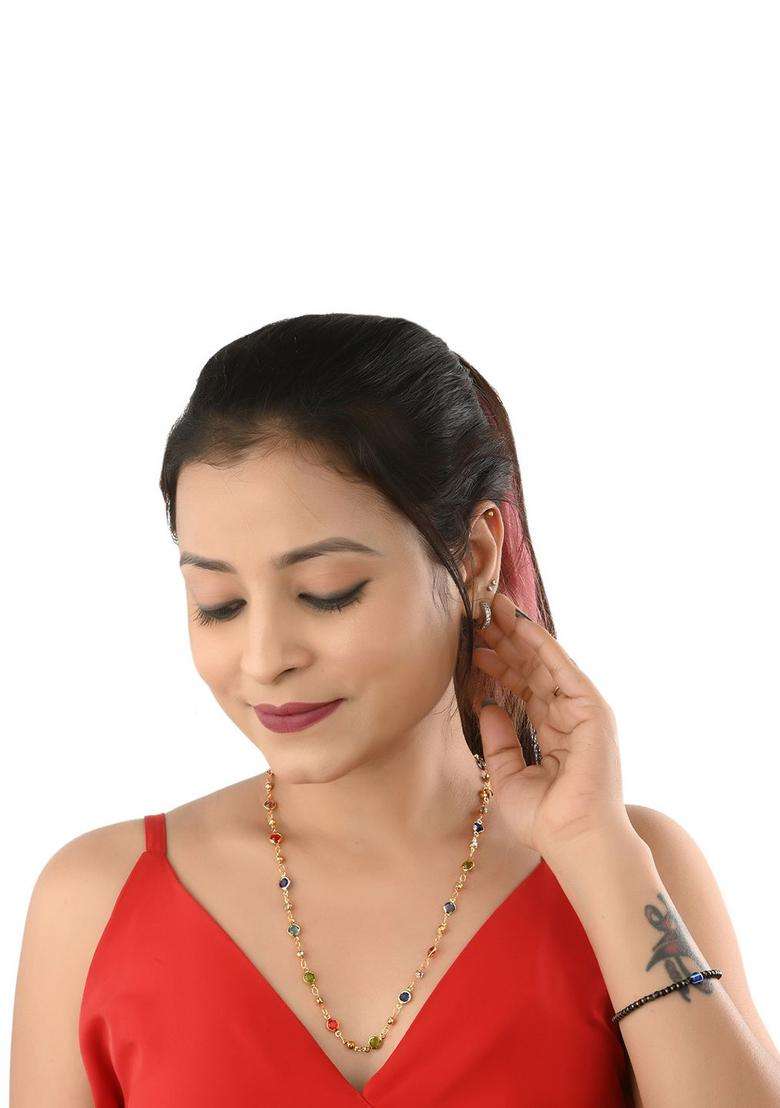 Set of 2 Silver-Plated Anklets with Gold-Plated Chain for Women | Traditional Temple Jewellery for Wedding & Festive Wear | Gift for Her - Indya