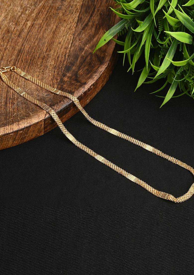 Set of 2 Silver-Plated Anklets with Gold-Plated Chain for Women | Traditional Temple Jewellery for Wedding & Festive Wear | Gift for Her - Indya
