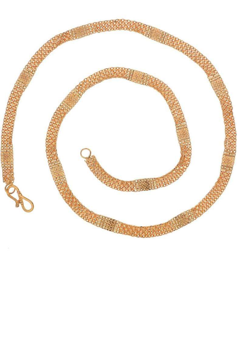 Set of 2 Silver-Plated Anklets with Gold-Plated Chain for Women | Traditional Temple Jewellery for Wedding & Festive Wear | Gift for Her - Indya