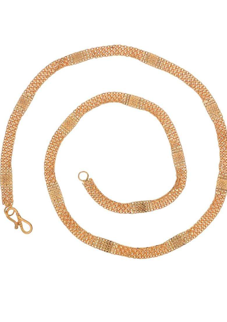 Gold-Plated Chain & Set of 2 Silver-Plated Anklets Jewellery Set for Women | Traditional Temple Jewellery for Wedding & Festive Wear | Gift for Her - Indya