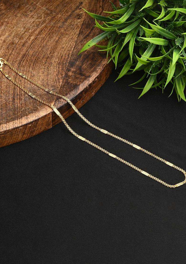 Set of 2 Silver-Plated Beaded Anklets with Gold-Plated Chain Jewellery Set for Women | Traditional Temple Jewellery for Wedding & Festive Wear | Gift for Her - Indya