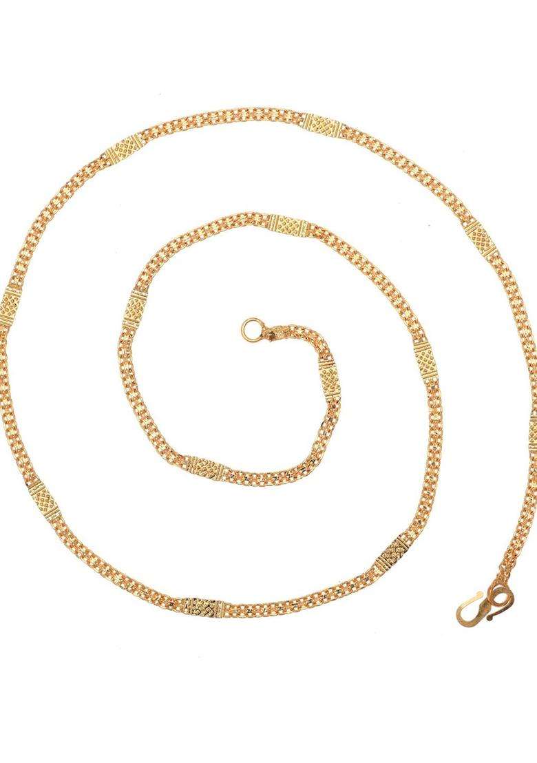 Set of 2 Silver-Plated Anklets with Gold-Plated Chain for Women | Traditional Temple Jewellery for Wedding & Festive Wear | Gift for Her - Indya