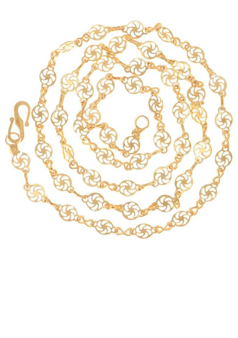 Set of 2 Silver-Plated Anklets with Gold-Plated Chain for Women | Traditional Temple Jewellery for Wedding & Festive Wear | Gift for Her - Indya