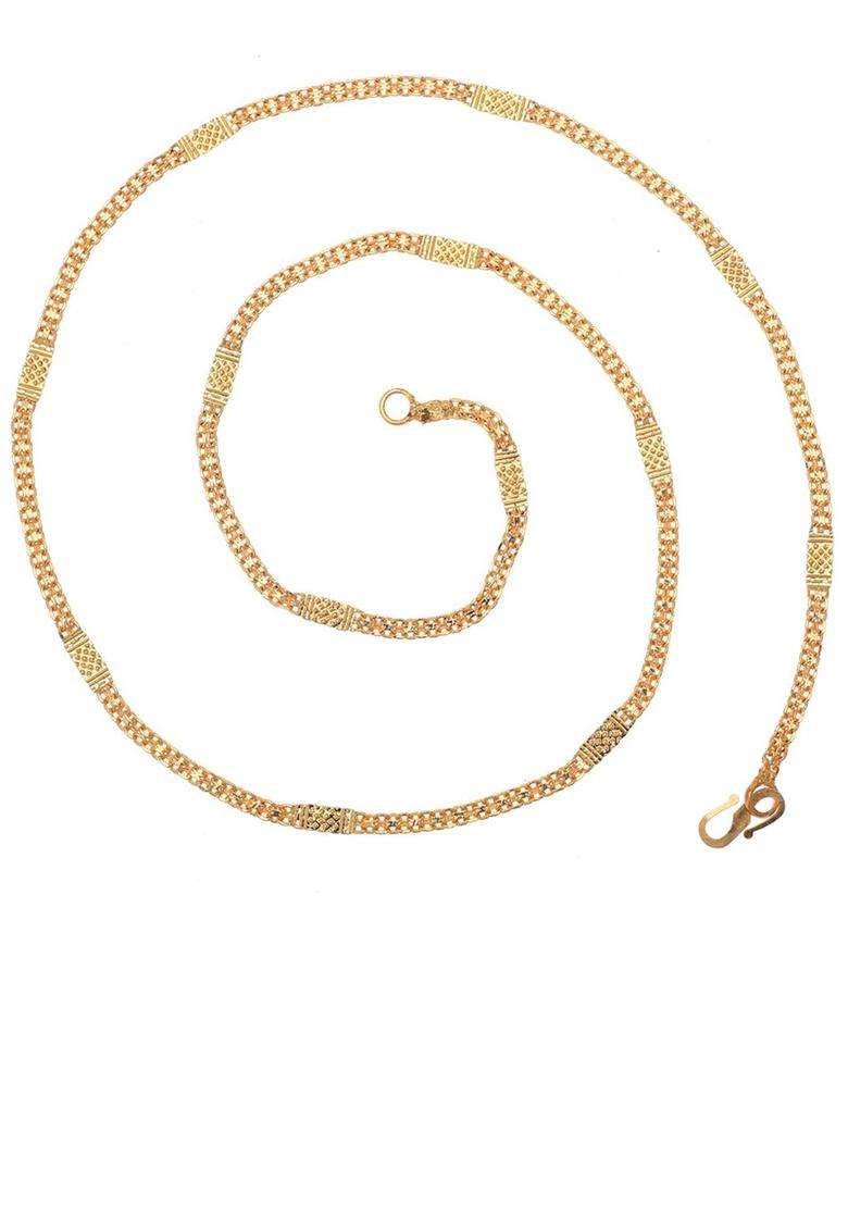 Set of 2 Silver-Plated Anklets with Gold-Plated Chain Jewellery Set for Women | Traditional Temple Jewellery for Wedding & Festive Wear | Gift for Her - Indya
