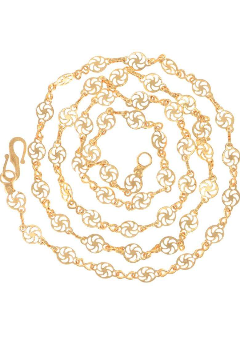 Set of 2 Silver-Plated Anklets with Gold-Plated Chain for Women | Traditional Temple Jewellery for Wedding & Festive Wear | Gift for Her - Indya