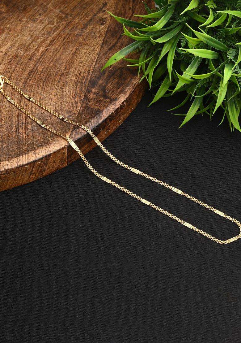 Gold-Plated Chain & Set of 2 Silver-Plated Anklets for Women | Traditional Temple Jewellery for Wedding & Festive Wear | Gift for Her - Indya