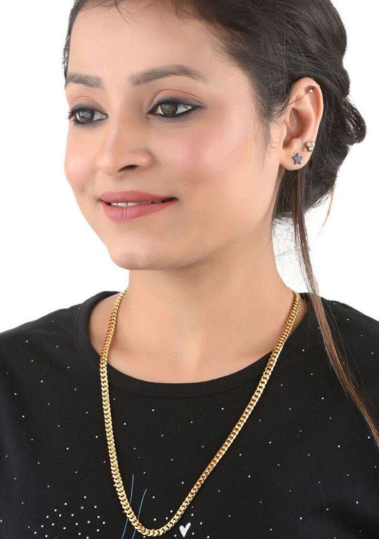 Set of 2 Silver-Plated Anklets with Gold-Plated Chain for Women | Traditional Temple Jewellery for Wedding & Festive Wear | Gift for Her - Indya