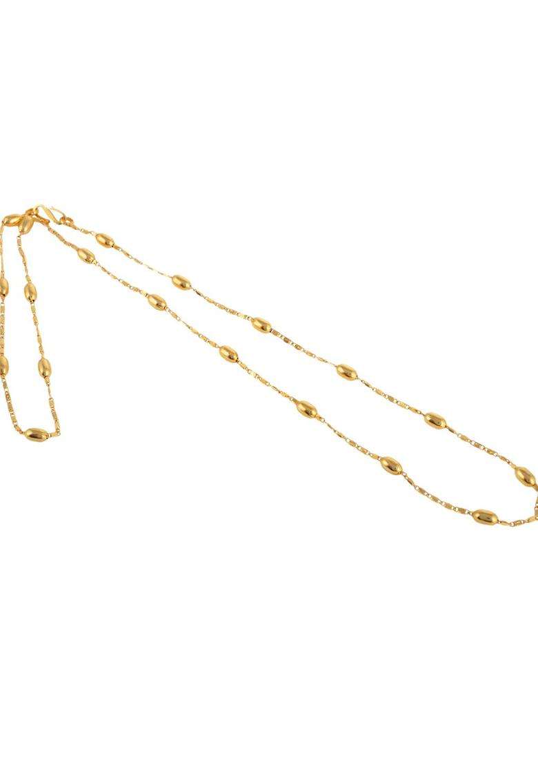 Set of 2 Silver-Plated Anklets with Gold-Plated Chain for Women | Traditional Temple Jewellery for Wedding & Festive Wear | Gift for Her - Indya