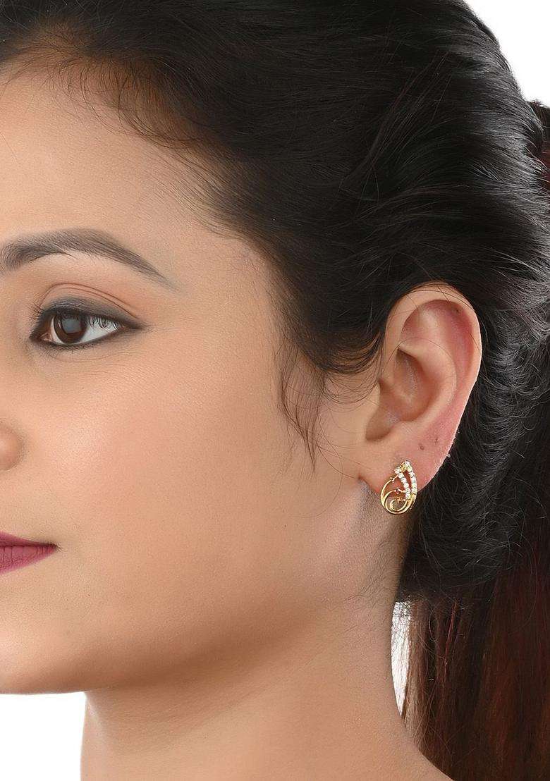 Set of 2 Silver-Plated Anklets & Gold-Plated AD-Studded Earrings Set for Women | Stylish Party & Everyday Wear | Gift for Her - Indya