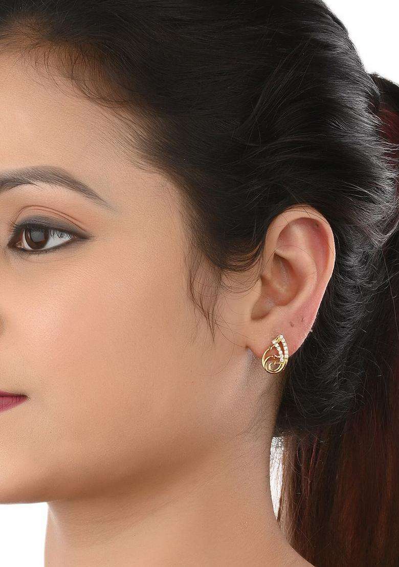 Set of 2 Silver-Plated Anklets & Gold-Plated AD-Studded Earrings Set for Women | Stylish Party & Everyday Wear | Gift for Her - Indya