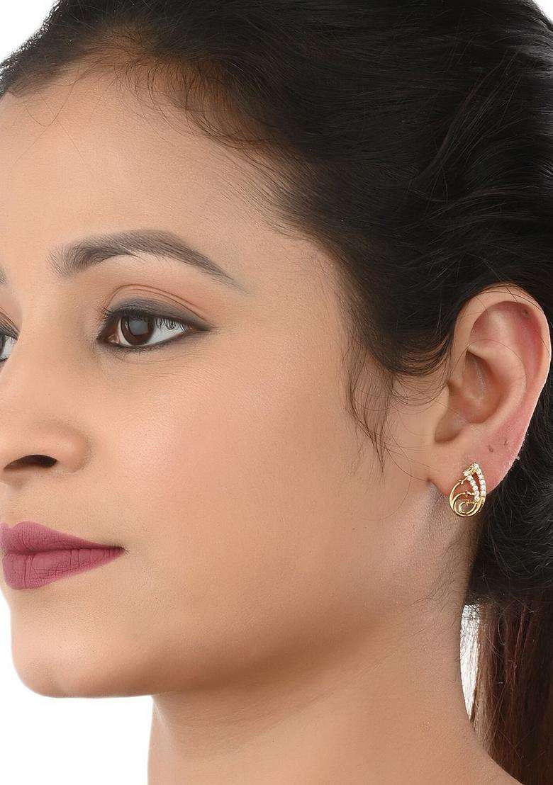 Set of 2 Silver-Plated Anklets & Gold-Plated AD-Studded Earrings Set for Women | Stylish Party & Everyday Wear | Gift for Her - Indya