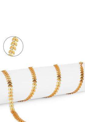 Set of 2 Silver-Plated Anklets with Gold-Plated Chain for Women | Traditional Temple Jewellery for Wedding & Festive Wear | Gift for Her