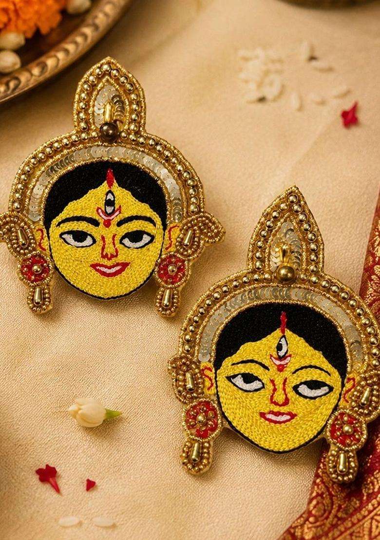 Artificial Beaded Temple Contemporary Studs for Women | Traditional Temple Jewellery for Wedding & Festive Wear | Gift for Her - Indya