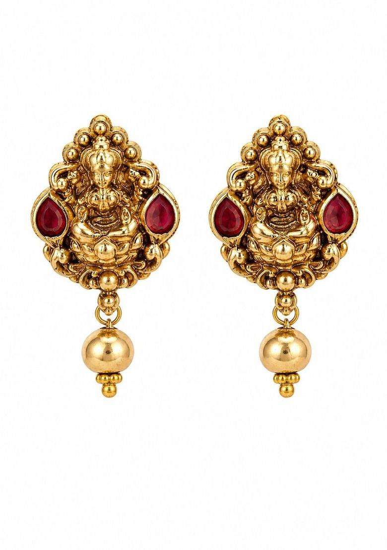 Gold-Plated Lakshmi Pendant Necklace Set for Women | Traditional Temple Jewellery for Wedding & Festive Wear | Gift for Her - Indya