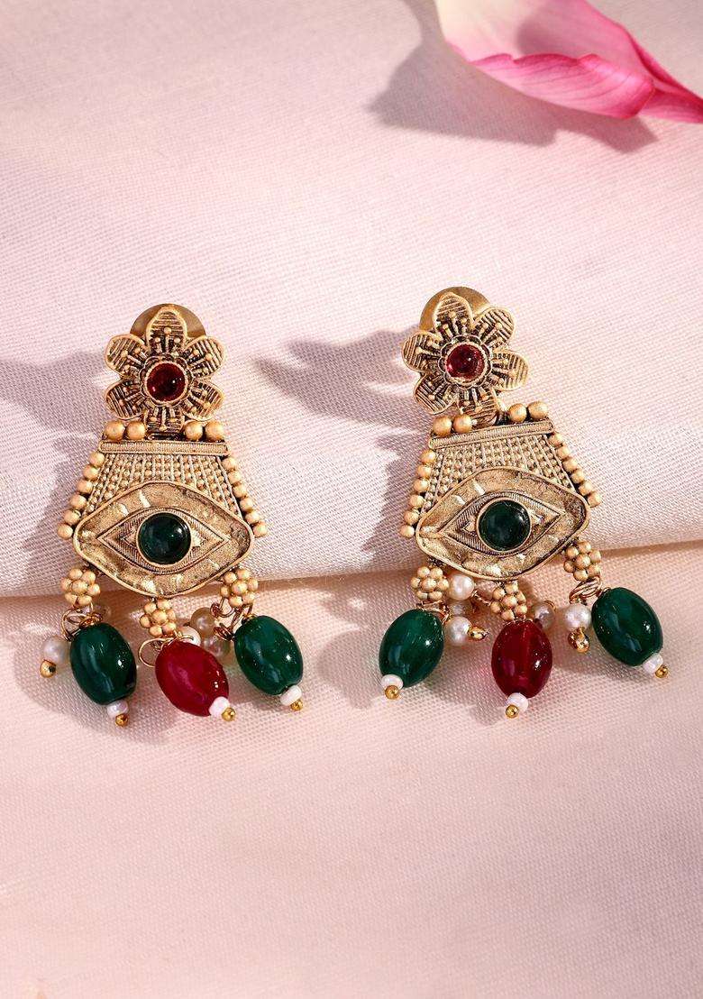 22K Gold-Plated Lord Ganesh Kundan Studded & Beaded Jewellery Set with Pearl for Women | Traditional Temple Jewellery for Wedding & Festive Wear | Gift for Her - Indya